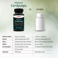 DOYCH Potent Cordyceps Mushroom Capsules 1400 mg Performance Booster - Bioactive Cordyceps Sinensis Extract with 40% Polysaccharides & Beta Glucan - 60 Organic Mushroom Capsules by Doych