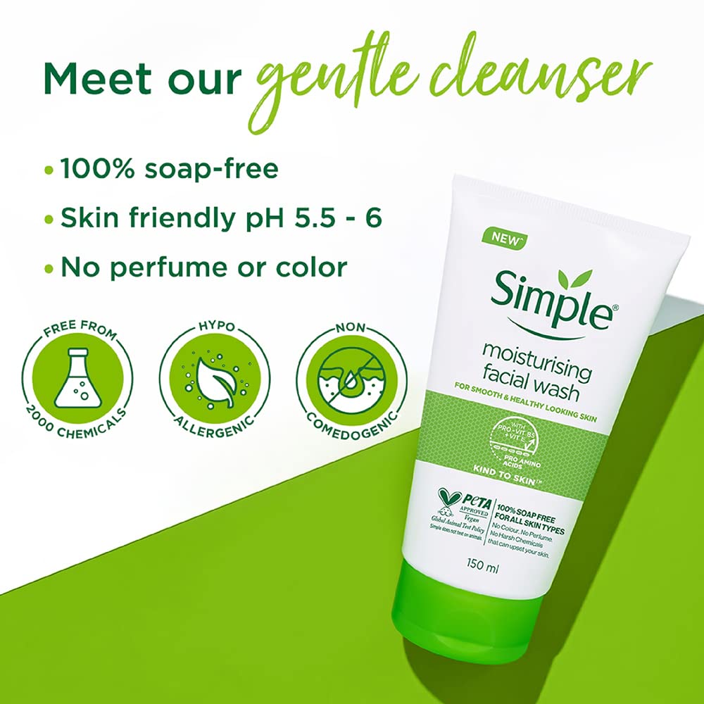 Simple Moist Foam Face Wash, 150 ml, single unit