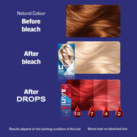 Live Schwarzkopf Colour Drops, Vegan, Semi-permanent, Red Hair Dye, Lasts 2 to 12 Washes, Fiery Red, 30 ml