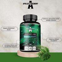 APOLLO'S HEGEMONY Lecithin 1200mg with Vitamin E - 180 Softgel Capsules - High Strength Soy Lecithin Supplement - 6 Months Supply - Supports Cognitive and Cardio Health - by Apollo's Hegemony