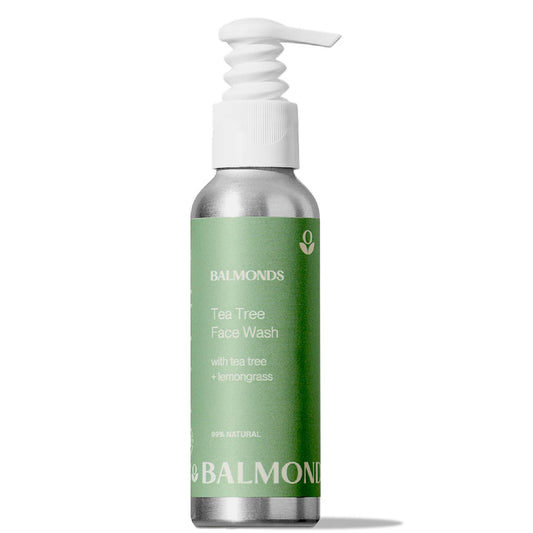 Balmonds Tea Tree Face Wash - 99% Natural Foaming Cleanser with Lemongrass for Sensitive, Breakout-Prone Skin, Vegan, Paraben-Free, 125ml