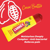 Carmex Passion Fruit Lip Balm Tube | SPF 15 For Sun Protection | Soothes And Repairs Dry, Cracked Lips | Intensely Hydrating Winter Lip Care Formula (10 g)