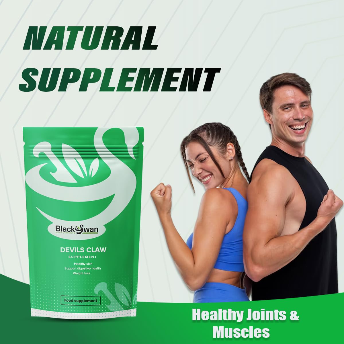 Black Swan supplements Black Swan Devil's Claw Capsules - 2500mg Antioxidant Formula Anti Inflammation Joints Digestive Health Muscle Pain Relief Natural Herbal Supplement - 60 Caps 2 Month Supply