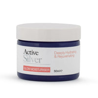 Active Silver GLOW Skin Moisturiser (50ml), Colloidal Silver and Colloidal Gold Premium Facial Moisturiser with Gold and Silver Particles and Aloe Vera, Vegan-Friendly