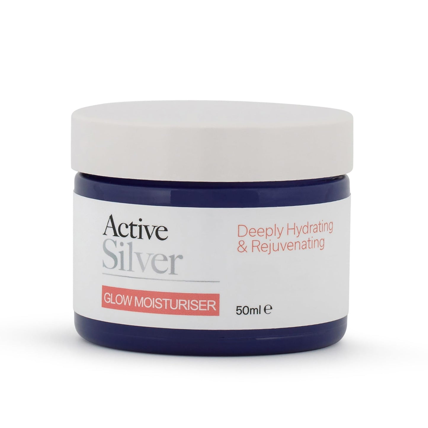 Active Silver GLOW Skin Moisturiser (50ml), Colloidal Silver and Colloidal Gold Premium Facial Moisturiser with Gold and Silver Particles and Aloe Vera, Vegan-Friendly