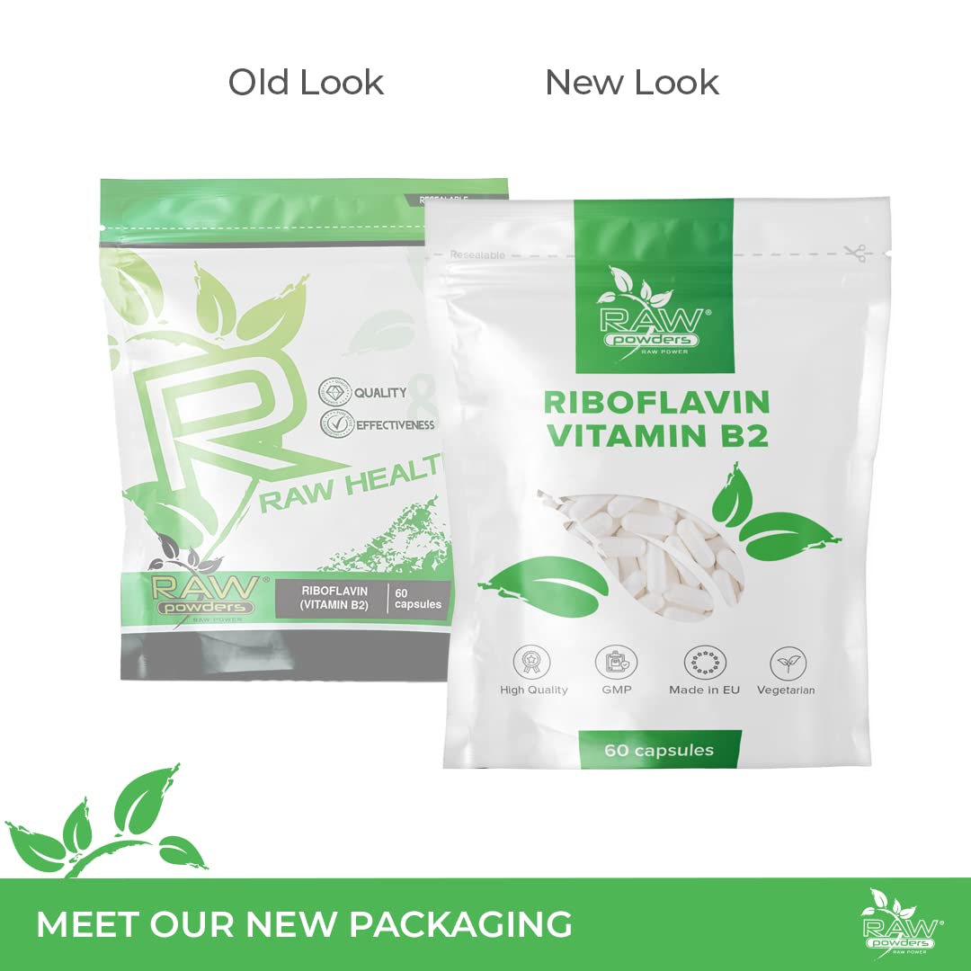 Riboflavin 100 mg 60 Tablets High Strength - Vegan Vitamin b2 riboflavin Supplement - Non-GMO & Gluten-Free - Helps with Tiredness and Fatigue, Supports Energy Levels by Raw Powders