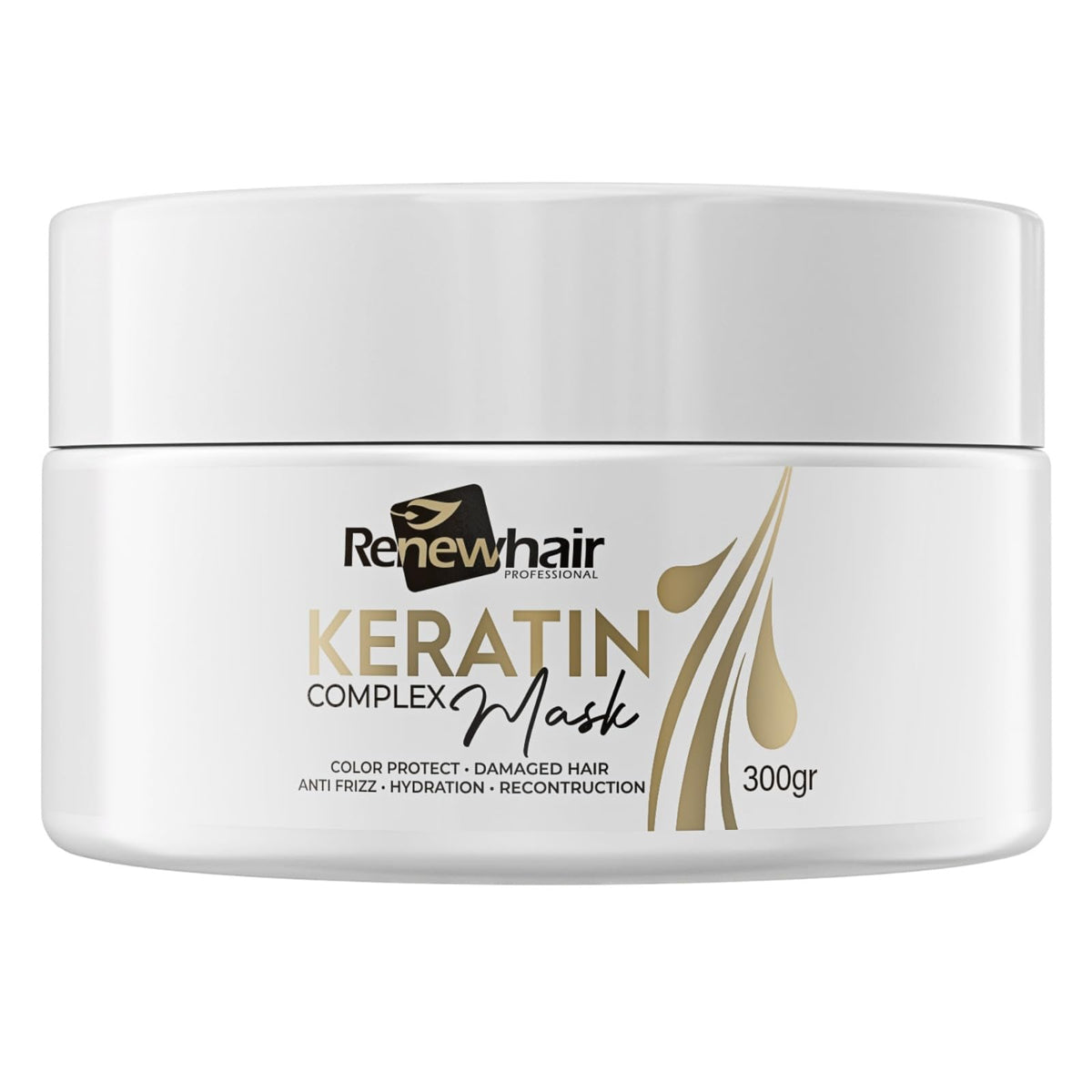 RENEW HAIR PROFESSIONAL Renew Hair Professional Keratin Hair Mask – 300g Restorative Treatment | Anti-Frizz | Volume Control | Color & Heat Protection | Vegan
