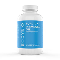 BodyBio Evening Primrose Oil - Gamma Linolenic Acid for Healthy Skin - Cold Pressed Essential Oils 180 Softgels
