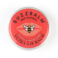 BUZZBALM Beeswax Lip Balm For Cracked Lips - Chapped Lips Treatment for Dry Lips - 100% Natural Lip Balms With Beeswax Thyme & Manuka Honey (8.5g)