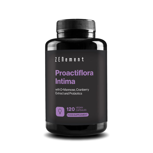 Proactiflora Intima – with D-Mannose, Cranberry & 5 Probiotic Strains – 120 Vegan Capsules, No Additives, Non-GMO, Gluten-Free, Lactose-Free, Soy-Free – Zenement