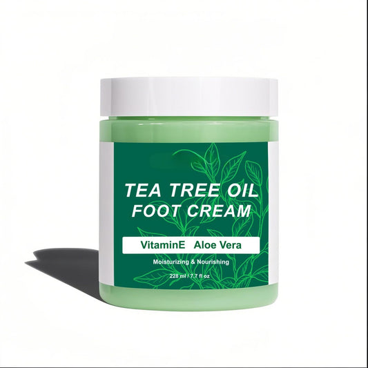 ISBEAUSOLS Tea Tree Oil Foot Cream,Athletes Foot Treatment,Foot Cream for Cracked Heels and Dry Skin,Foot Care Moisturiser with Coconut Oil,Callus Remover and Soften,Cracked Heel Cream,1pcs