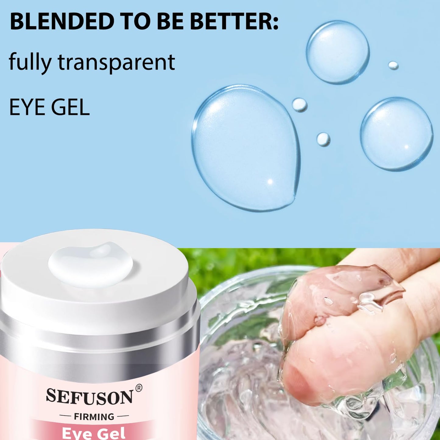 SEFUSON Eye Gel, Best Eye Cream for Appearance of Dark Circles, Puffiness, Wrinkles and Bags. Super Eye Cream Moisturizer Serum