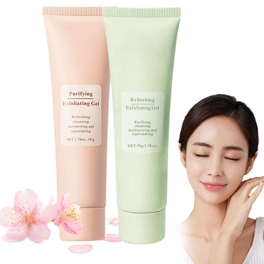 Purifying Exfoliating Gel, Facial Scrub Exfoliator, Purifying Blackhead Scrub - 2PCS (Pink+Green (2pcs))