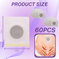 60 PCS Natural Herbal W Patches, Skin Kind Patch, Targeted Belly HIPS Thighs Burning, Fast W Healthy, Natural Reduction, Skin-Friendly Detox Patches