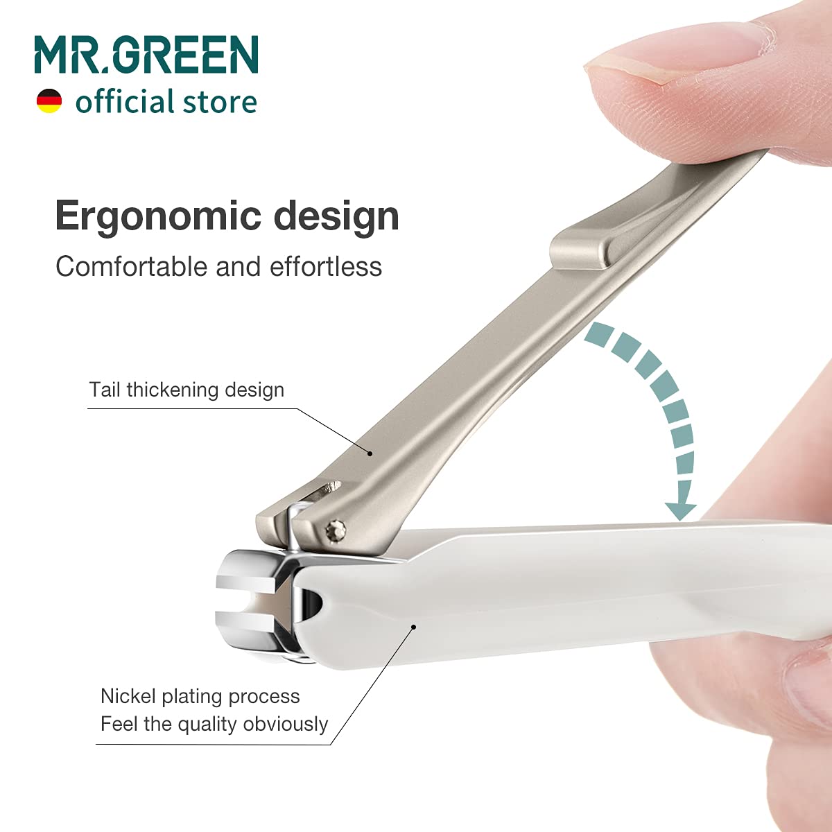 MR.GREEN Nail Clippers Anti Splash Fingernail Cutter Stainless Steel Manicure Tools Nail Scissors Detachable Design Nail Trimmer (Medium+Glass File)
