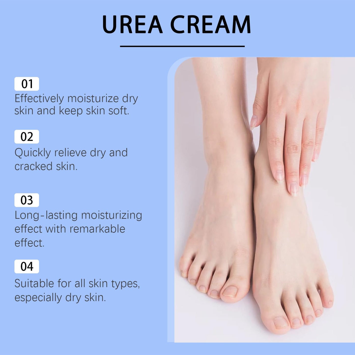 NLFOX 60% Urea Cream - 100g Urea Foot Cream For Cracked Heels And Dry Skin - Urea Cream 60 Percent For Feet And Hand - Maximum Strength Deep Moisturizing Cracked Heel Repair Cream For Foot And Body Care
