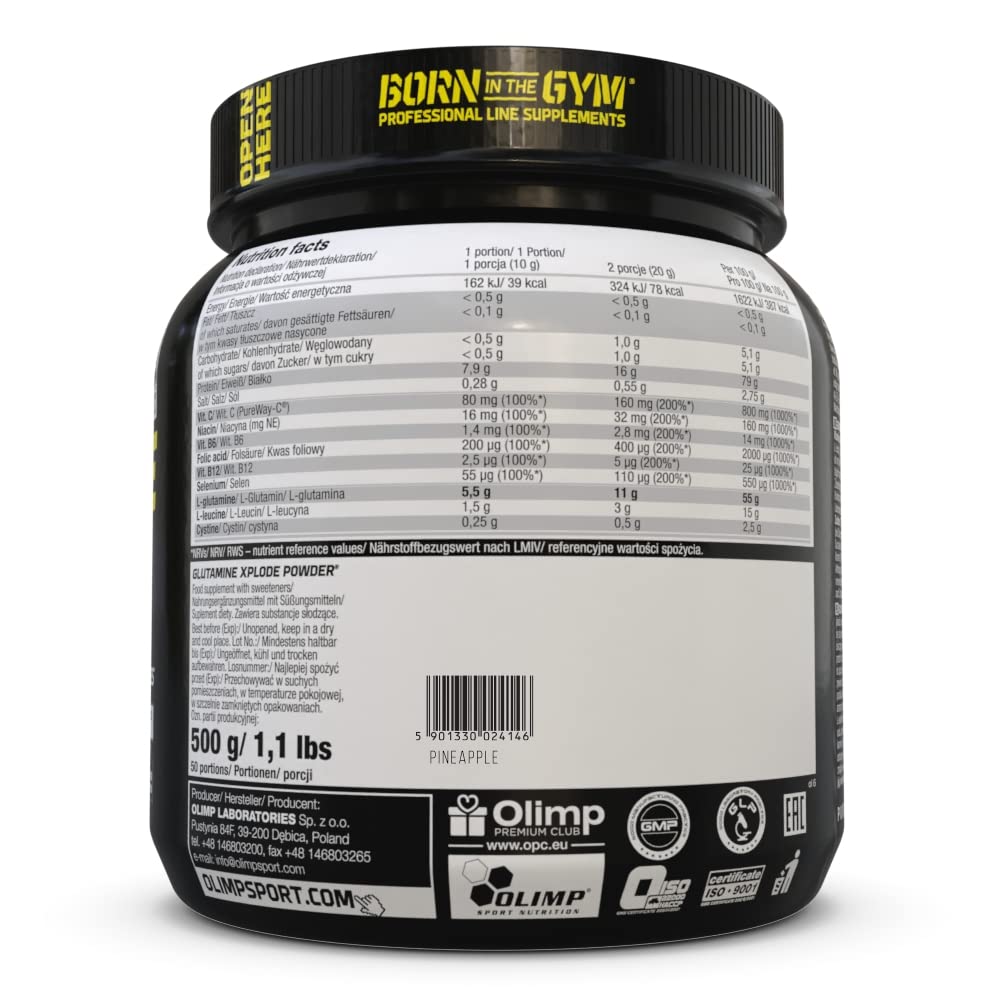 OLIMP SPORT NUTRITION Olimp Sport Nutrition Glutamine Xplode Powder 500g Pineapple Flavour