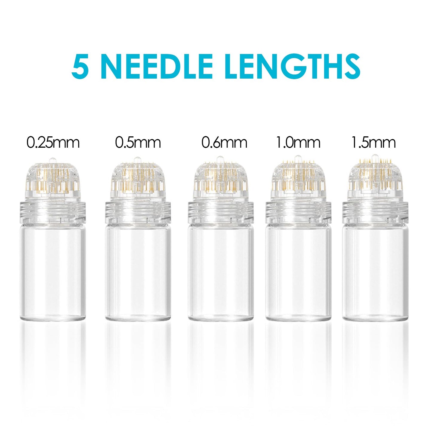 Lazzybeauty Hydra Needle 20 Derma Stamp Microneedling Pin Length 0.5 mm, Serum Applicator Bottle Reusable for Anti-aging Skin Care Hair Beard Growth Stimulation