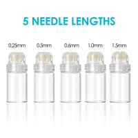 Lazzybeauty Hydra Needle 20 Derma Stamp Microneedling Pin Length 0.5 mm, Serum Applicator Bottle Reusable for Anti-aging Skin Care Hair Beard Growth Stimulation