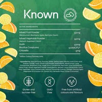 Known Delicious Green Cleanse Gummies - Chlorella & Gut-Friendly Bacteria - Natural Lemon & Orange Flavour - 60 Vegan Gummies, 1 Month Supply