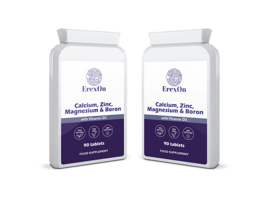 ErexOn Calcium, Zinc, Magnesium, Boron & D3 Tablets 90 Tablets - Good for Bones, Nails, Hair and Joints