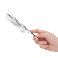 FILFEEL Hair Comb, Professional Rat Tail Hair Comb Salon Hairdressing Styling Comb Barber Aluminum Metal Comb (Silver)