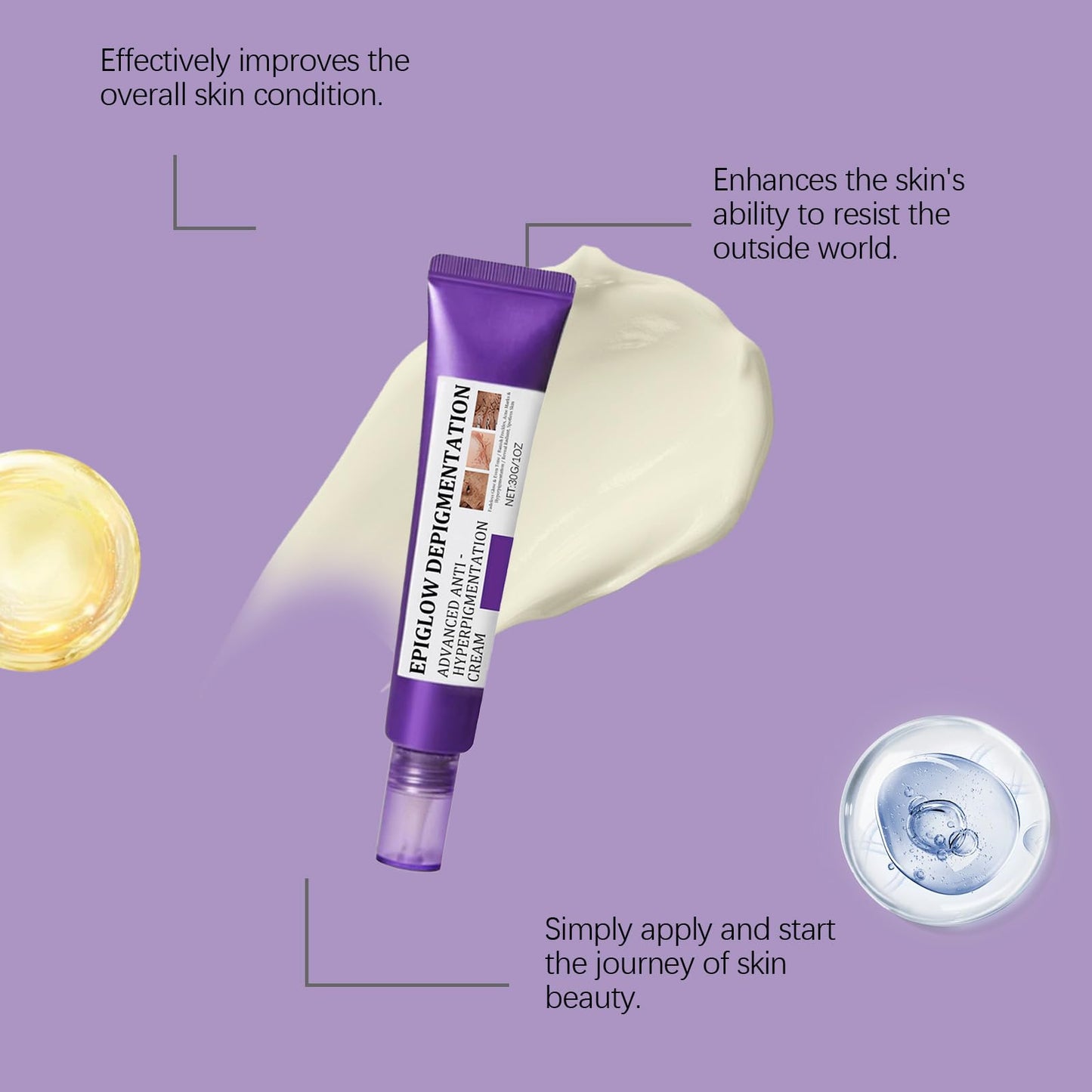 HERBENJOY Pigmentation Removal Cream, Anti-Hyperpigmentation Cream, Skin Advanced Creams, Anti-Ageing Face Hyperpigmentation Treat for All Type Skin, 20g