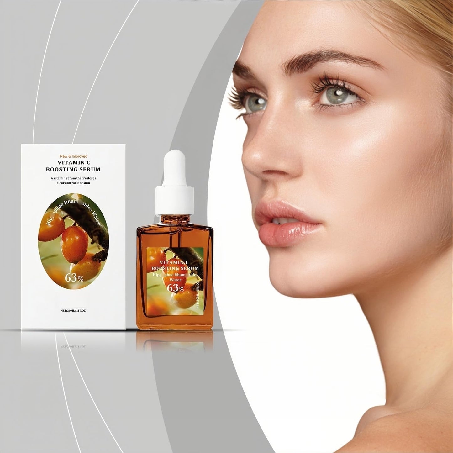 Oumun Vitamin C Boosting Serum,Vitamin C Serum for Face with Hyaluronic Acid,Anti Aging & Wrinkle Facial Serum for Women & Men,Dark Spot Correcting Glow Serum,Face Serum for Women,Fa-ce Firming Ser-um