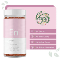 27 Elements Biotin Gummies | 10,000mcg Strength | 2 Months Supply - 60 Vegan Vitamins | for Healthy Hair, Skin and Nails | Natural Watermelon Flavour | No Artificial Flavours and Preservatives