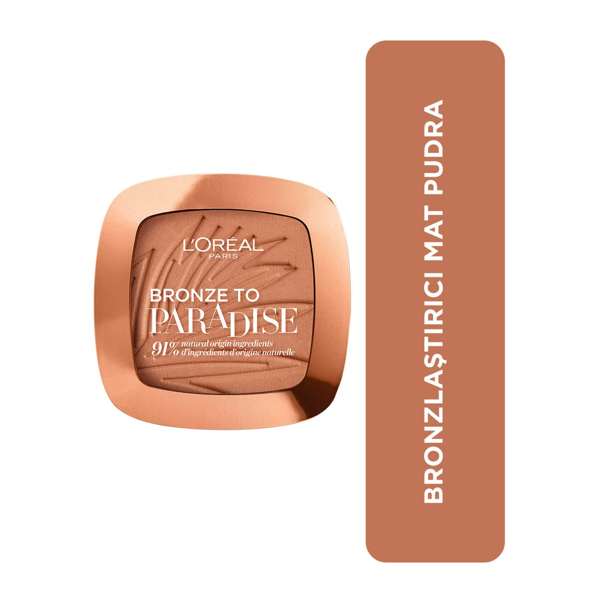 L'Oreal Paris L’Oreal Paris Bronzer, Matte Bronzing Pressed Powder, Shimmer Free, 91% Natural Origin, Buildable Shimmer-Free Formula for a Natural Tan, Shade: Medium 02