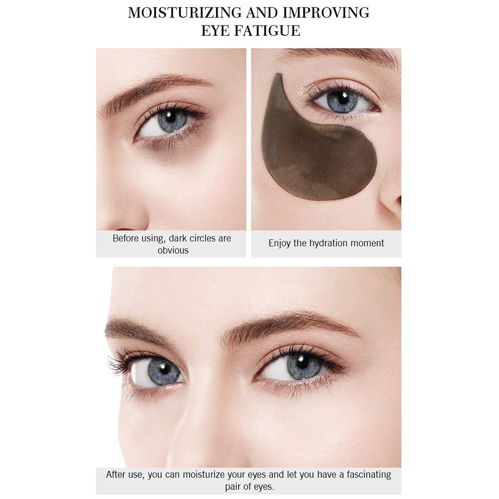 AICHUN BEAUTY 30 Pair Collagen Eye Mask Patch Hydro Gel Pad Anti-Wrinkle Dark Circles Bags Soft Smooth Skin Care Hydration Moisturizing (CAVIAR)