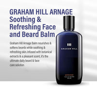 GRAHAM HILL Arnage Soothing & Refreshing Face and Beard Balm for Men, 200ml - Beard Balm, Men's Face Moisturizer, Vegan Beard Moisturiser for Men with Panthenol, Jojoba Oil & American Cuckoo Flower