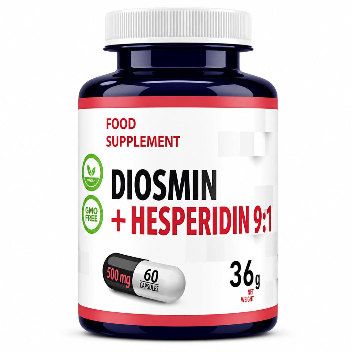 Hepatica Diosmin & Hesperidin 500mg | Diosmin 450mg & Hesperidin 50mg | Bioflavonoid Complex | 60 Vegan Capsules | 2-Month Supply | 3rd Party Lab Tested