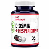 Hepatica Diosmin & Hesperidin 500mg | Diosmin 450mg & Hesperidin 50mg | Bioflavonoid Complex | 60 Vegan Capsules | 2-Month Supply | 3rd Party Lab Tested