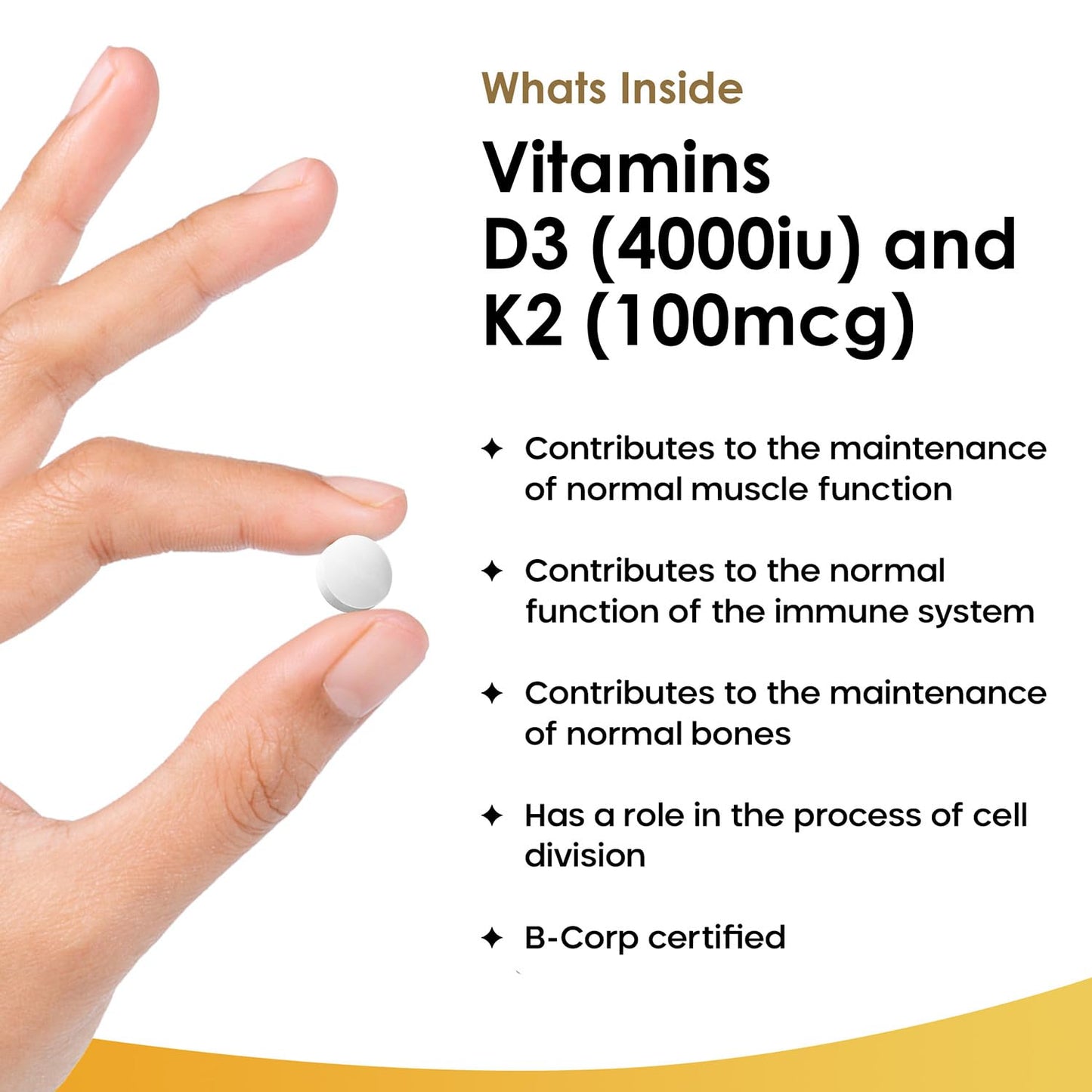 NEW LEAF PRODUCTS Vitamin D3 K2 - Vitamin D3 4000iu & Vitamin K2 100ug (MK7) 4 Months Supply, Supports Immunity, Calcium Absorption and Bone Health, Non-GMO, UK Made by New Leaf 120 Micro Small Vegetarian Tablets,