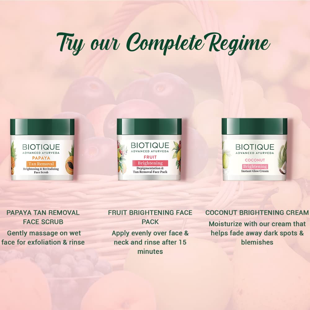 Biotique Bio Fruit Whitening & Depigmentation & tan removal Face Pack 75G/2.65 Fl.Oz. I For All Skin Type