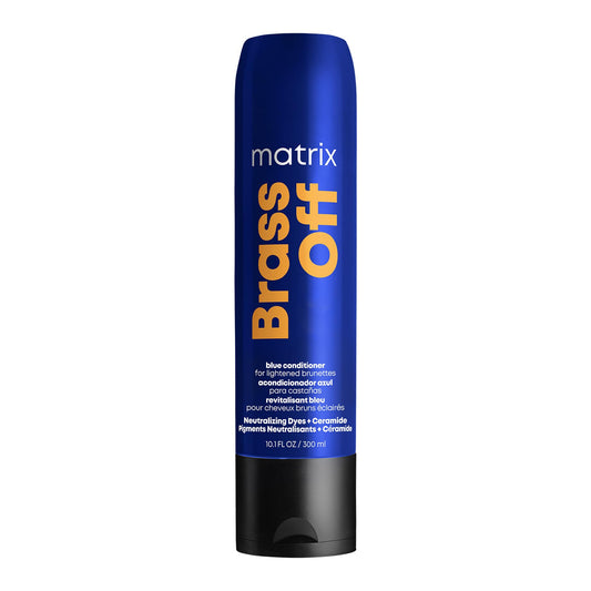 Matrix Pigmented Conditioner for Brunette Hair, Neutralises Orange and Copper Undertones, with Ceramides and Dyes, Brass Off Pigmented Conditioner, 1 x 300 ml