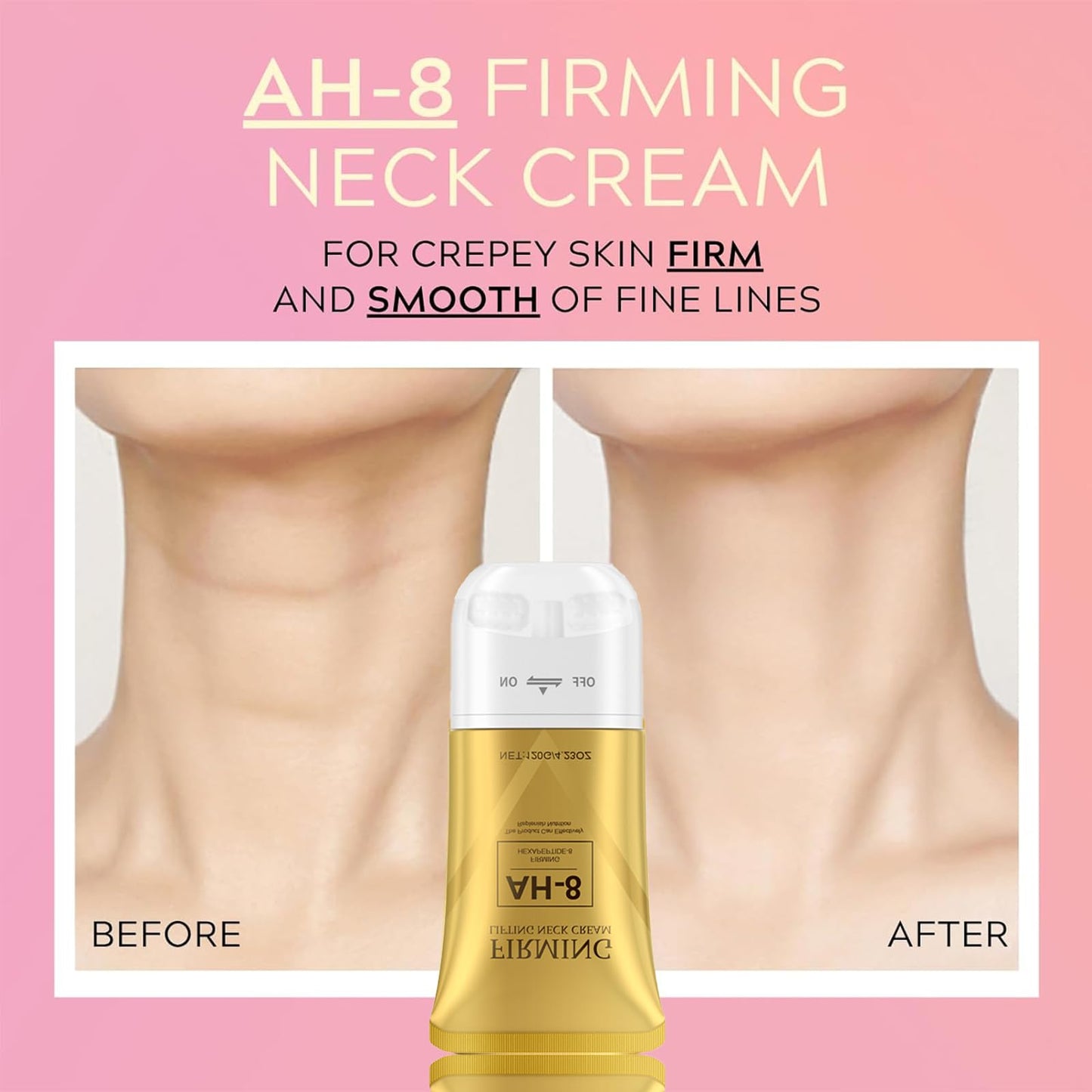 Orknglowy 2PCS AH-8 Firming Neck Cream & Electric Massage Eye Cream - Neck and Eye Cream Bundle Tightening & Revitalizing Set for Firm and Smooth of Fine Lines, Anti-Wrinkle, Moisturizing, Day & Night Use