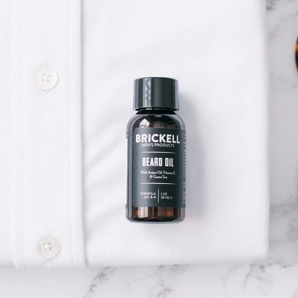 Brickell Men's Products Brickell Men's Beard Oil for Men, Natural and Organic Argan and Jojoba Oil to Strengthen and Soften Hair, 30 ml, Scented