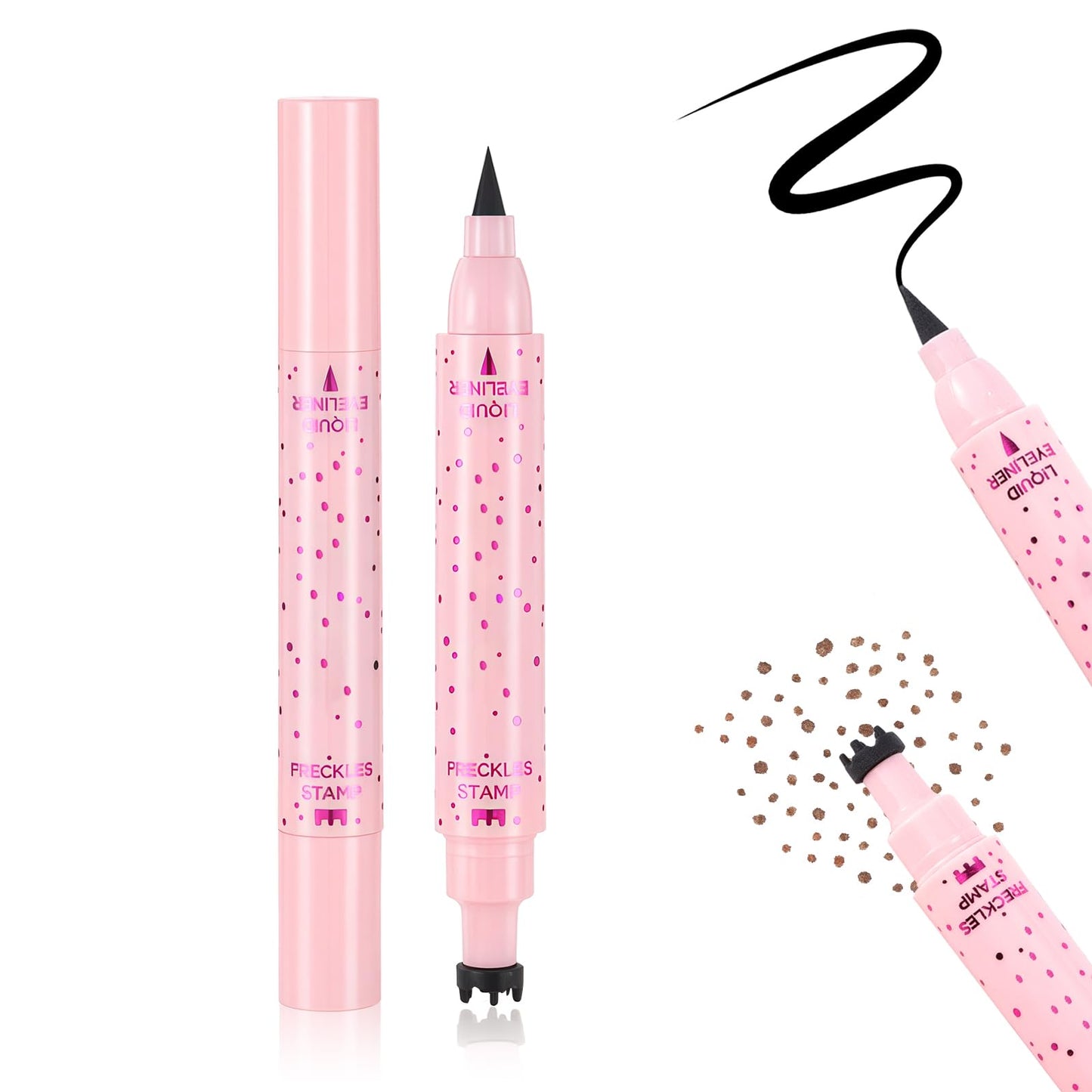 Prreal Eyeliner Freckle Pen,2 in 1 Freckle Stamp and Liquid Eyeliner,03
