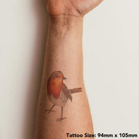Azeeda 'Robin' Temporary Tattoo - Winter Garden Bird Red Breast Art - Water Resistant, Skin-Safe, Non-Toxic Transfer (TO00037998)