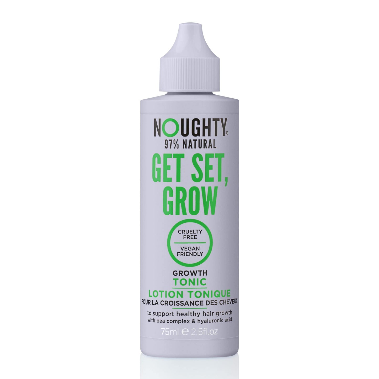 Noughty 97% Natural, Get Set Grow Tonic, Leave in Treatment for Thicker and Fuller Looking Hair, 97% Natural, with Pea Complex and Hyaluronic Acid 75ml