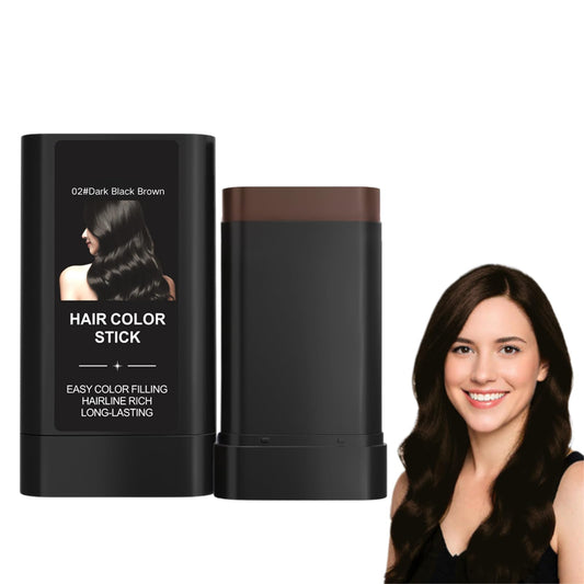 Safe and Convenient Hair Dye Comb, 2 in 1 Instant Hair Colour Stick with Built-In Comb, Portable Hair Dye Comb for Gray Hair Coverage, Fast Color Transformation in 12 Minutes (Dark Black Brown)