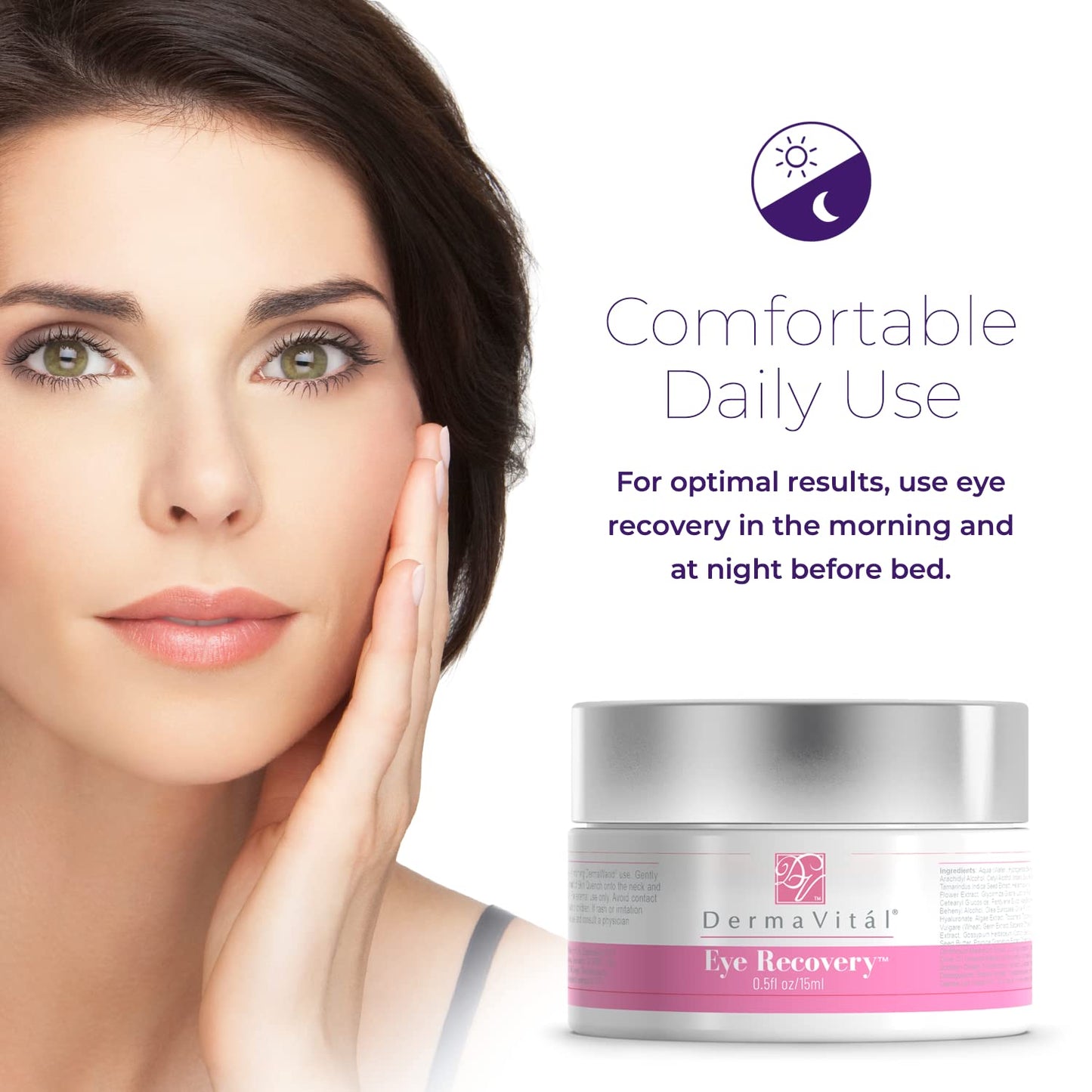 DermaVitál DermaVital Eye Recovery - Eye Cream for Wrinkles - Reduces the Appearance of Dark Circles, and Bags Under Your Eyes - Regain Youthful Eyes - 0.5 Fl Oz