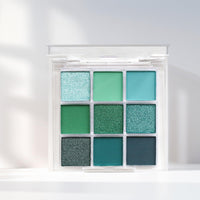 Generic Green Eyeshadow Palette, 9-Color Matte & Glitter Eyeshadow, Easy to Blend, Vibrant Highly Pigmented Eye Makeup Palettes, for Women Stunning Looks Any Occasion