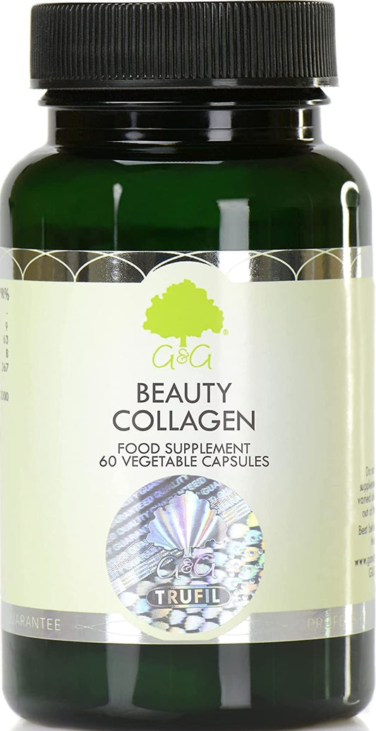 Beauty Collagen | Collagen & Hyaluronic Acid Supplement | 60 Capsules | Hydrolysed Marine Collagen | G&G Vitamins
