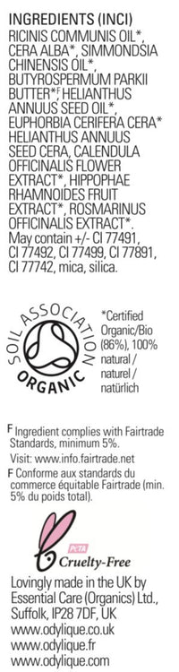 Odylique - Organic Lipstick Dark Red (Fig Fondant) - 100% Natural Ingredients - With Organic Plant Oils – Lipstick For Sensitive Eyes