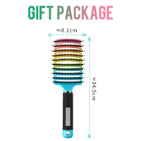 Cappuvini Pop Brush Magic Detangling Hair Brush, Detangle Hair Brush for Women and Kids, Boar Bristle Hair Brush, Paddle Hair Brush Detangler for Blow Drying, Wet Hair, Long, Thick, Curly (Light Pink)