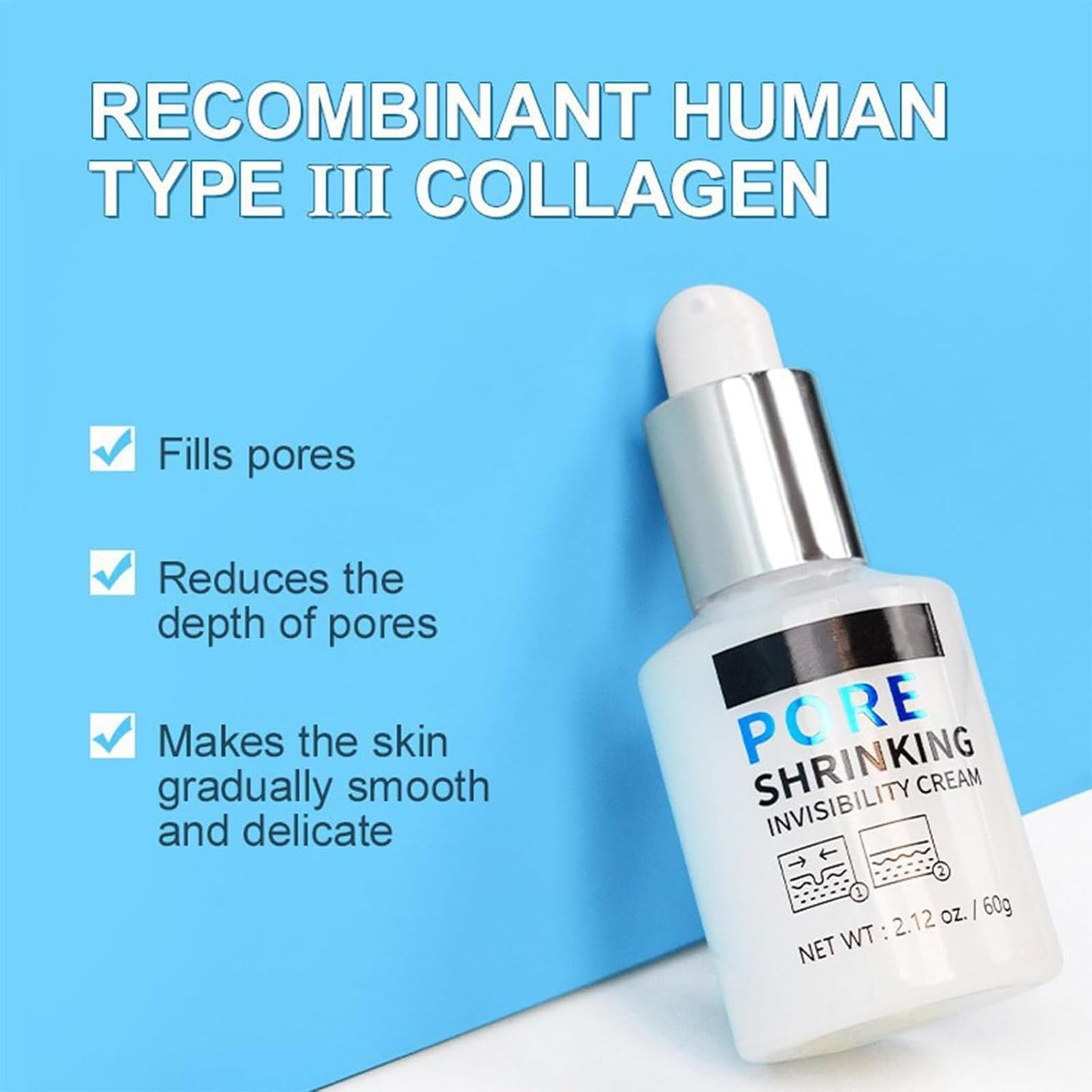 QEUTKEZS Pore Invisible Cream,Pore Shrinking Invisibility Cream,Pore Minimizer & Reducer for Face,Oil Control Firming,Tightening Pores,Moisturizing,Lightens Fine Lines Conceals Pores Cream