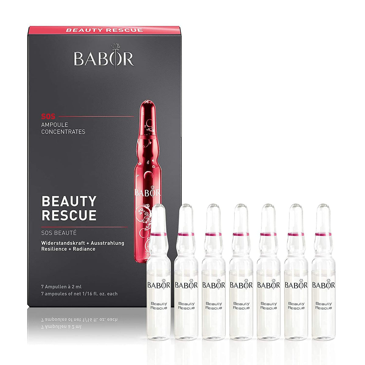 BABOR Beauty Rescue Ampoule Serum Concentrates | Reboot Stressed and Weakened Skin with Epocyl and Active Marine Essence | Smooths, Hydrates and Evens Complexion | 7 Days to Resilient and Radiant Skin